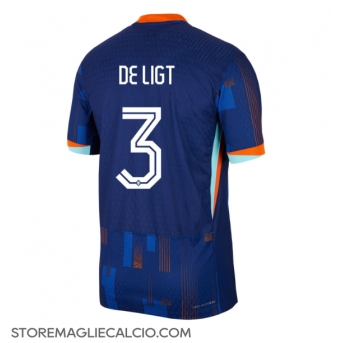 Paesi Bassi Matthijs de Ligt #3 Maglia Gara Trasferta Repliche Europei 2024